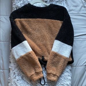 Cropped teddy bear sweater